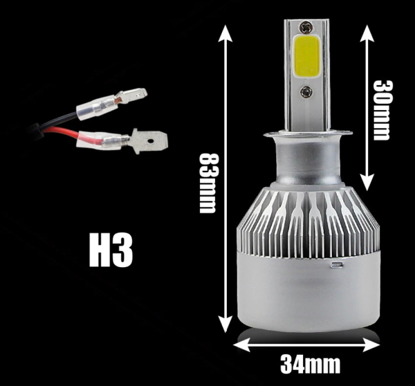 Lâmpada Super Led C6 H3 6000K Branco Frio - Image 3