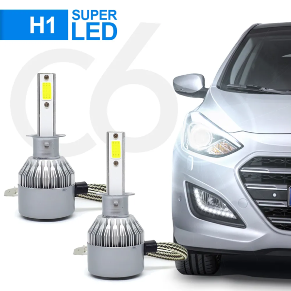 Lâmpada Super Led C6 H1 6000K Branco Frio
