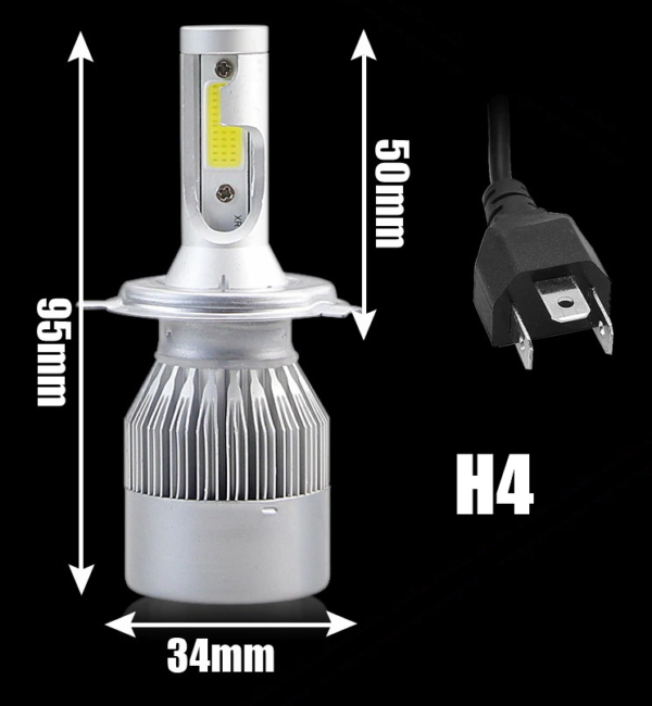 Lâmpada Super Led C6 H4 6000K Branco Frio - Image 3