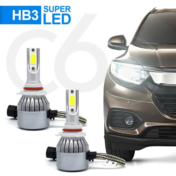 Lâmpada Super Led C6 HB3 6000K Branco Frio