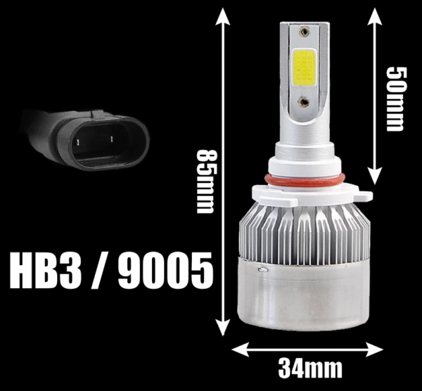 Lâmpada Super Led C6 HB3 6000K Branco Frio - Image 3